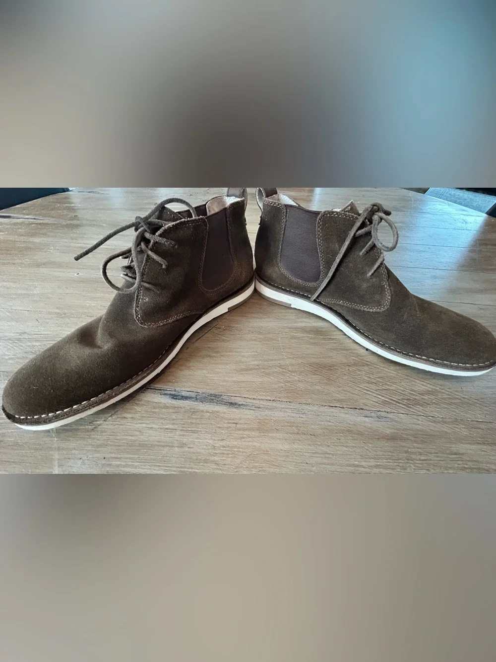 John Varvatos olive suede
